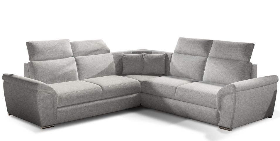 Canapé d'angle réversible et convertible tissu Neo - Pieds acier chromé - Photo n°1