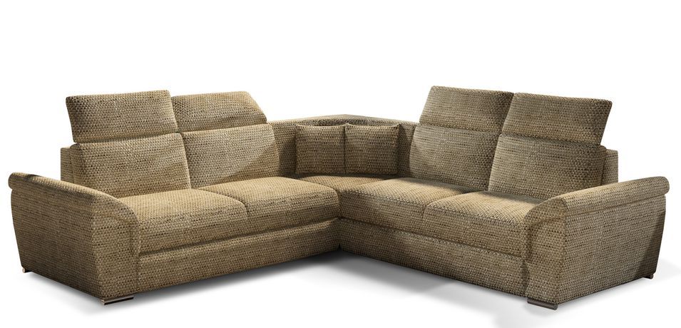 Canapé d'angle réversible et convertible tissu Neo - Pieds acier chromé - Photo n°1