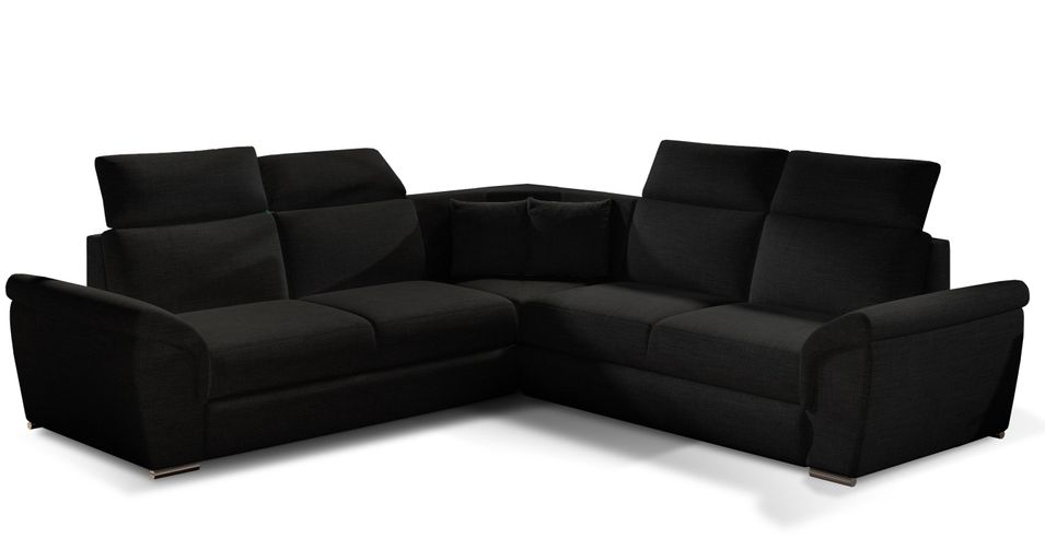 Canapé d'angle réversible et convertible tissu Neo - Pieds acier chromé - Photo n°1
