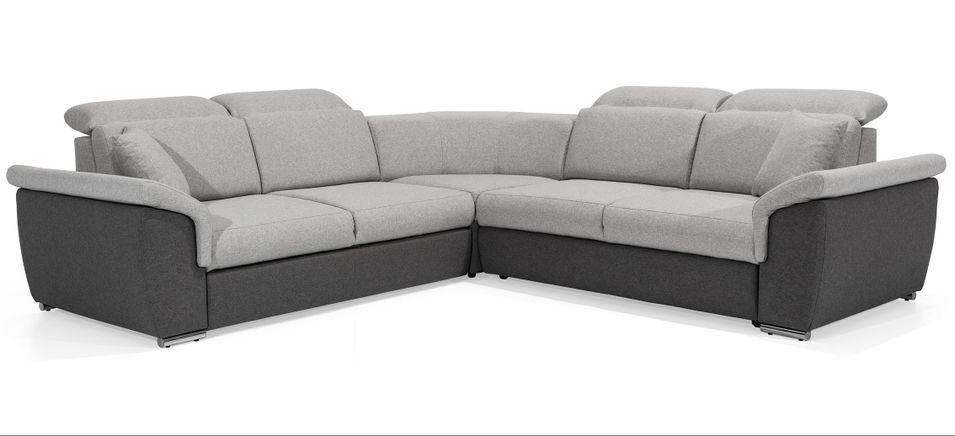 Canapé d'angle réversible et convertible tissu Neo - Pieds acier chromé - Photo n°1