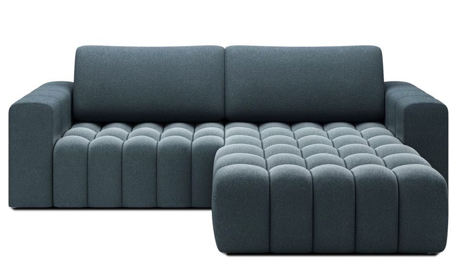 Canapé d’angle tissu capitonné BOZEN – Convertible et rangement - Photo n°1