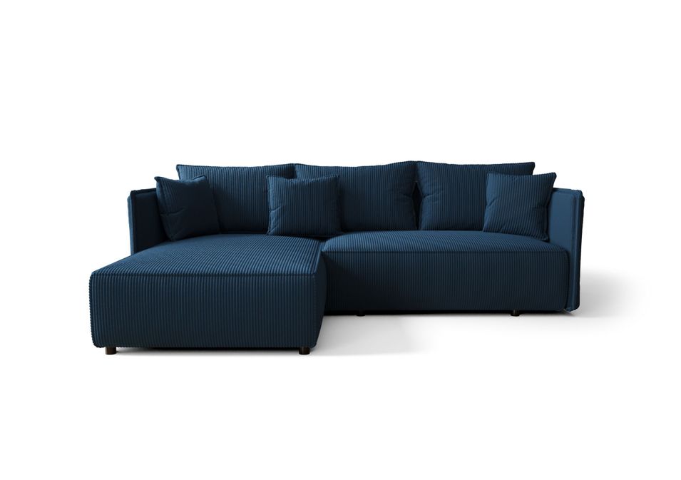 Canapé d’angle tissu convertible avec coffre MILAN - Photo n°1