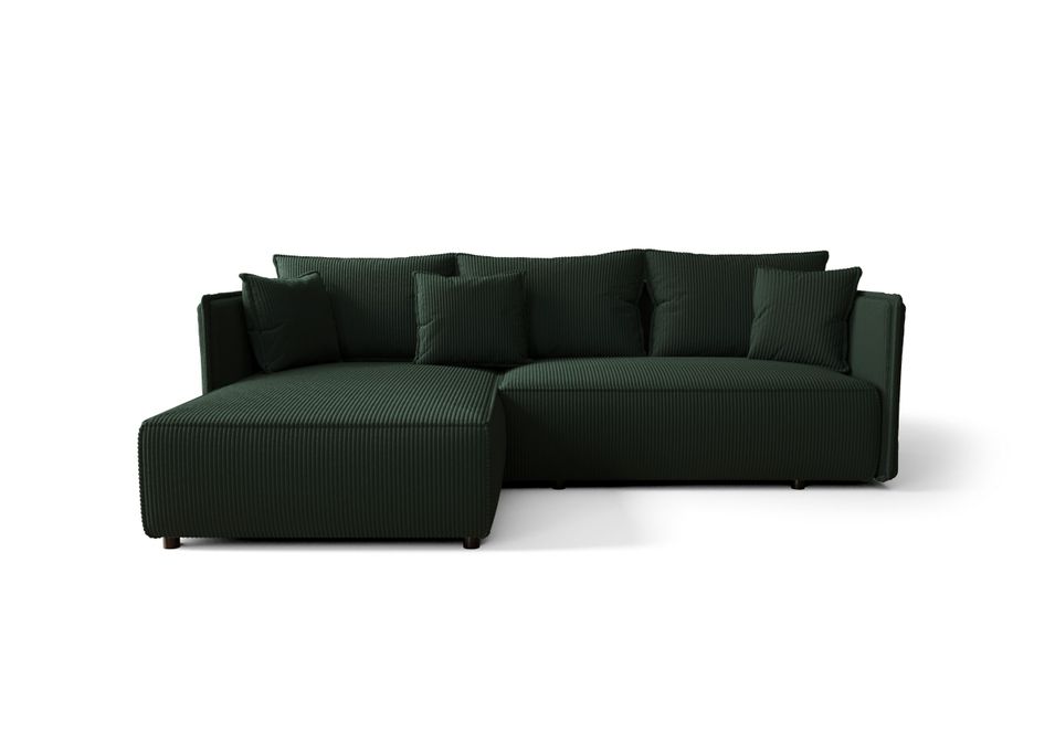 Canapé d’angle tissu convertible avec coffre MILAN - Photo n°1