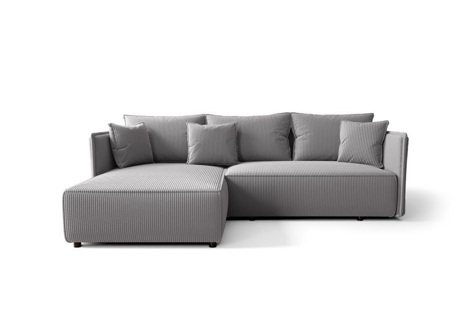 Canapé d’angle tissu convertible avec coffre MILAN - Photo n°1