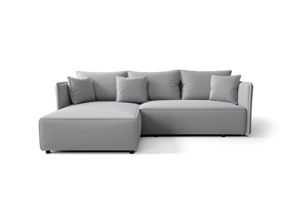 Canapé d’angle tissu convertible avec coffre MILAN - Photo n°1