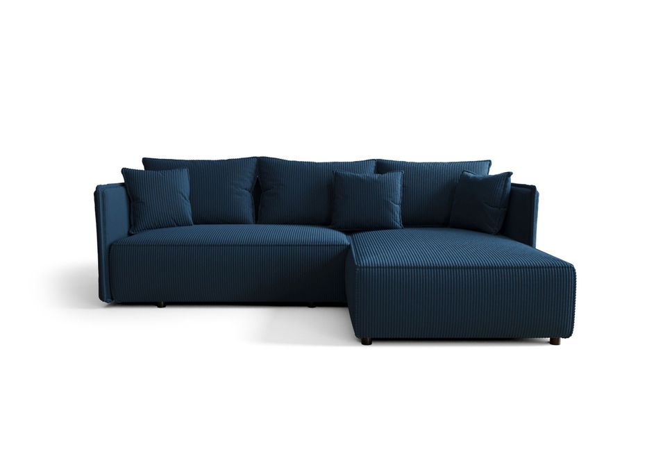 Canapé d’angle tissu convertible avec coffre MILAN - Photo n°1