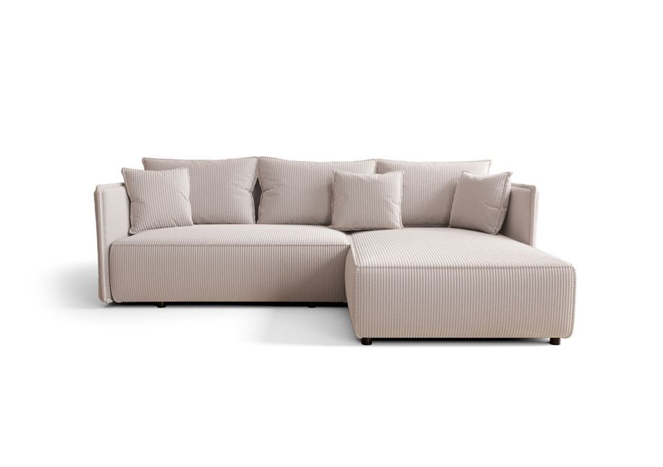 Canapé d’angle tissu convertible avec coffre MILAN - Photo n°1