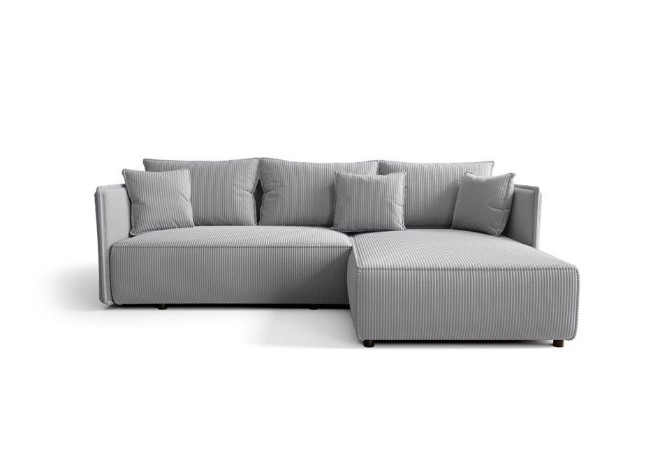 Canapé d’angle tissu convertible avec coffre MILAN - Photo n°1
