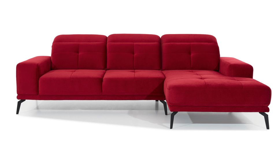 Canapé d’angle TORPILLE en velours – 265 cm - Photo n°1