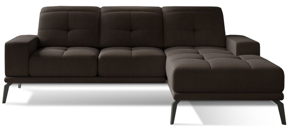 Canapé d’angle TORPILLE en velours – 265 cm - Photo n°1