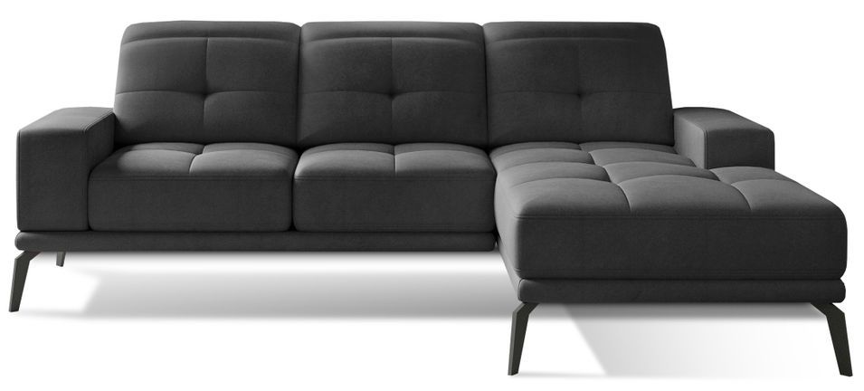 Canapé d’angle TORPILLE en velours – 265 cm - Photo n°1