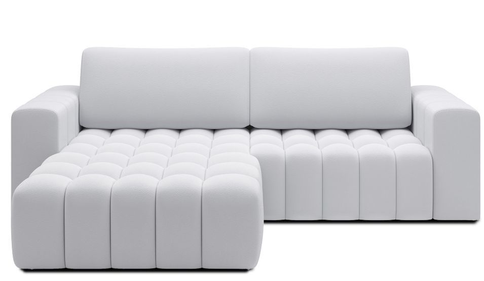 Canapé d’angle velours capitonné BOZEN – Convertible et rangement - Photo n°1