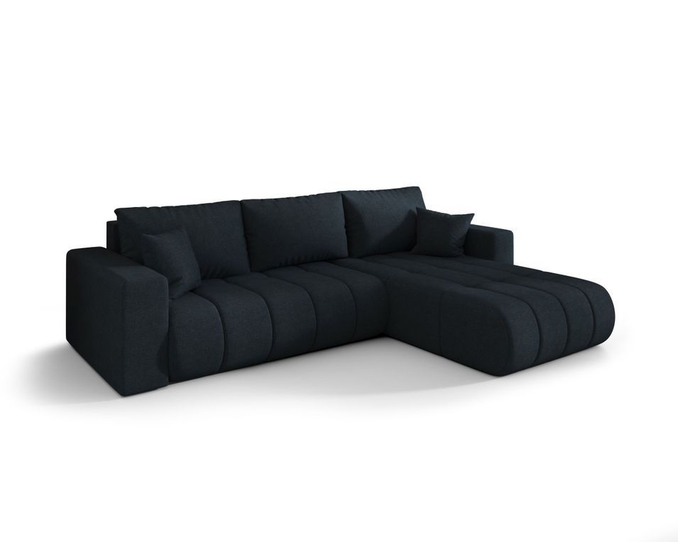 Canapé d’angle velours chenille convertible avec coffre ORIA - Photo n°1