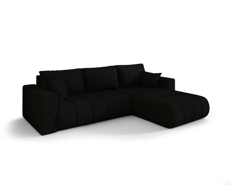Canapé d’angle velours chenille convertible avec coffre ORIA - Photo n°1