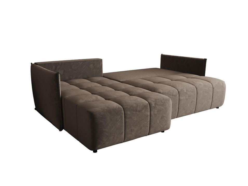 Canapé d’angle velours convertible avec rangement ELIO - Photo n°1