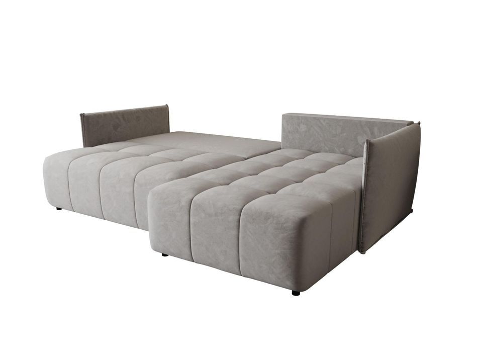 Canapé d’angle velours convertible avec rangement ELIO - Photo n°1