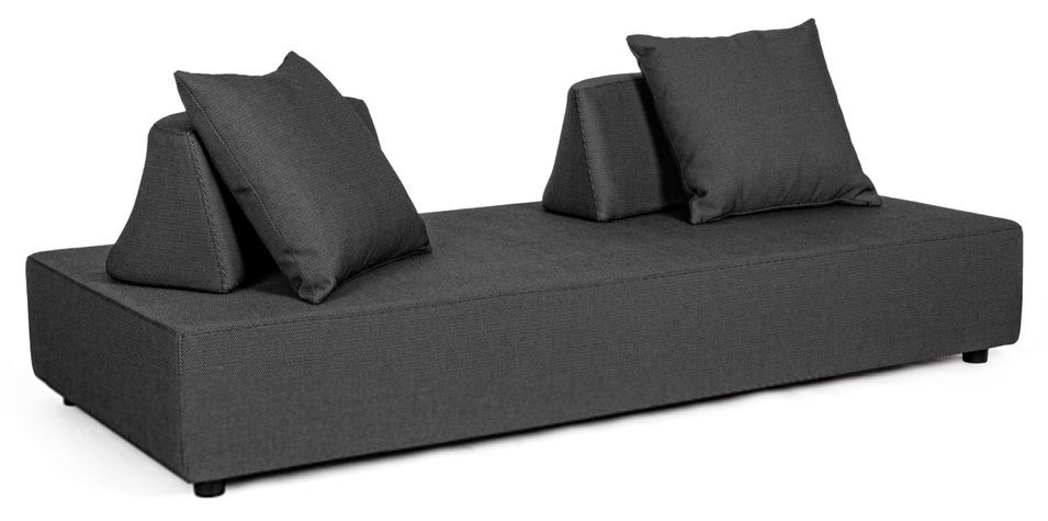 Canapé de jardin aluminium coussin demi lune noir Ady L 200 cm - Photo n°1