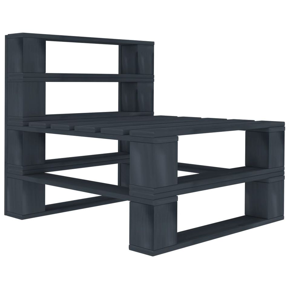 Canapé de milieu palette de jardin Bois Gris - Photo n°1