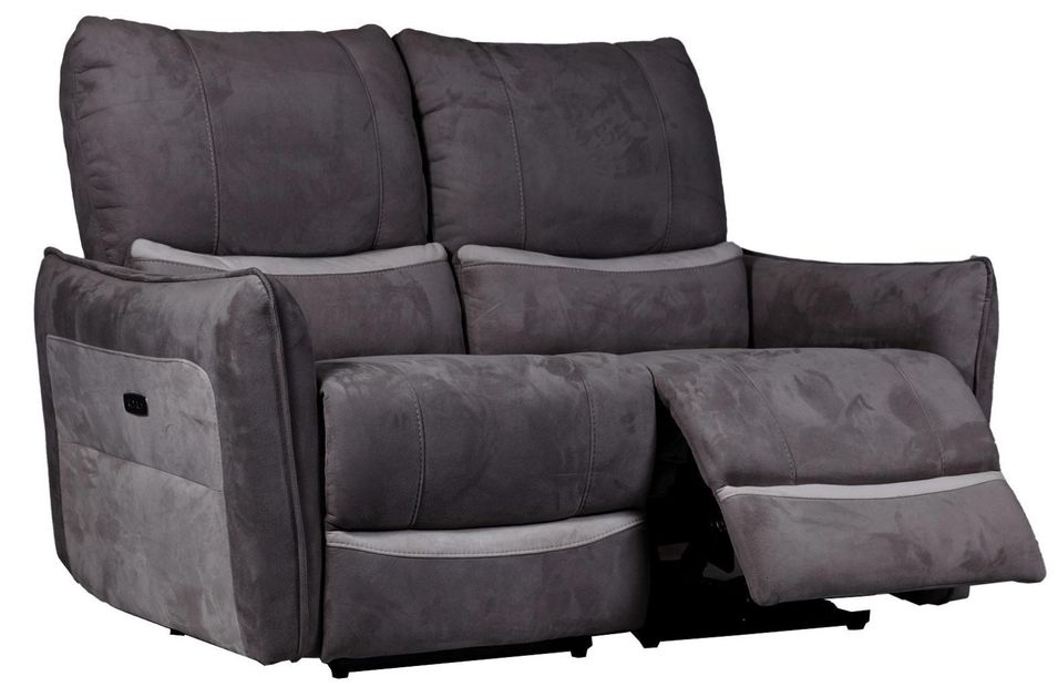 Canapé de relaxation 2 places Electrique Microfibre Gris foncé Barca - Photo n°1