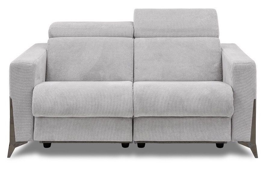Canapé de relaxation 2 places électrique tissu gris clair Bakay - Photo n°1