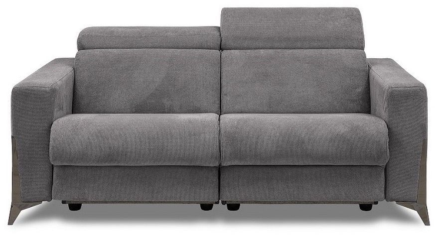 Canapé de relaxation 2 places électrique tissu gris foncé Bakay - Photo n°1