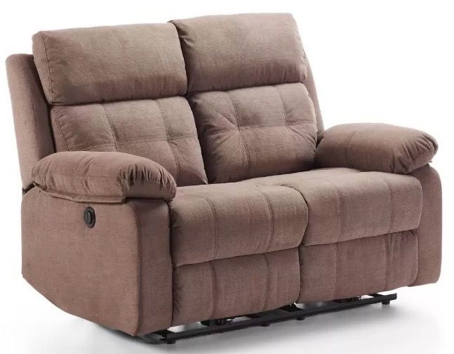 Canapé de relaxation 2 places manuel microfibre marron Doka - Photo n°1