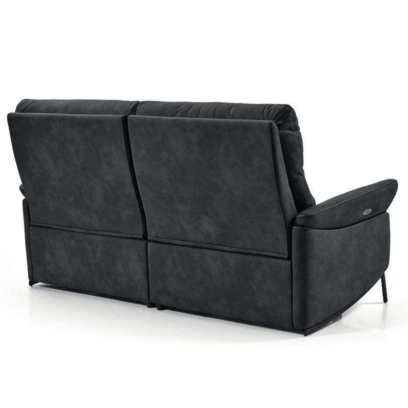 Canapé de relaxation 3 places électrique microfibre anthracite Pliza - Photo n°5