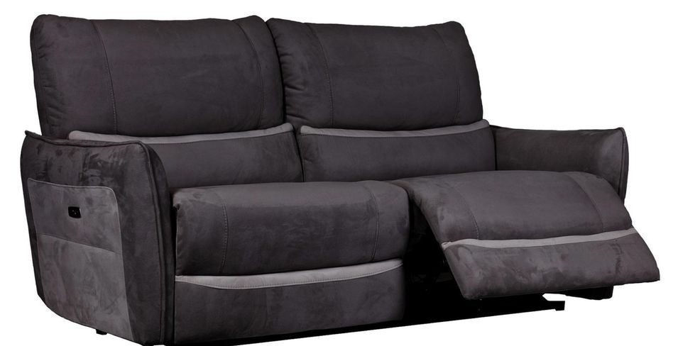 Canapé de relaxation 3 places Electrique Microfibre Gris foncé Barca - Photo n°1