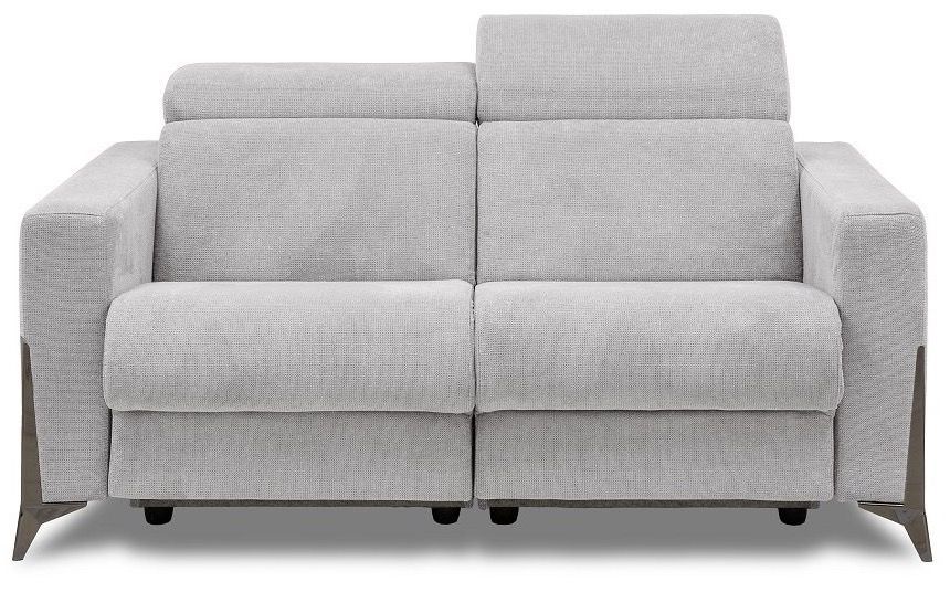 Canapé de relaxation 3 places électrique tissu gris clair Bakay - Photo n°1