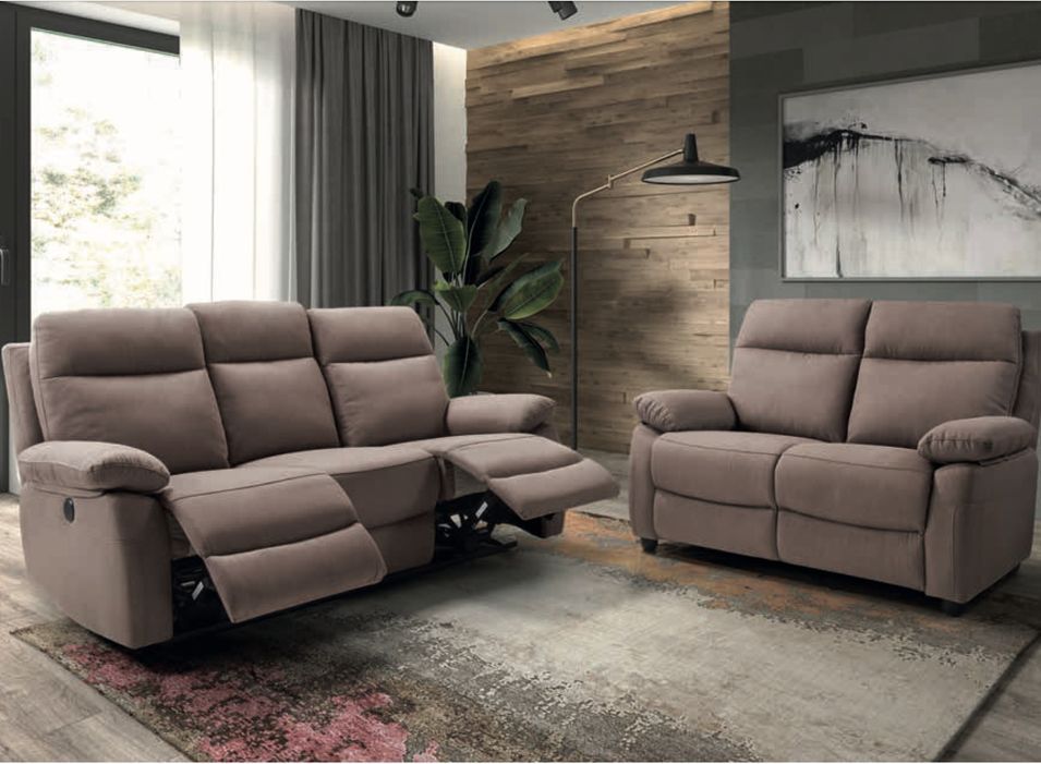 Canapé de relaxation en tissu Karez - manuel ou électrique - 2 couleurs - 1, 2 ou 3 places - Photo n°1