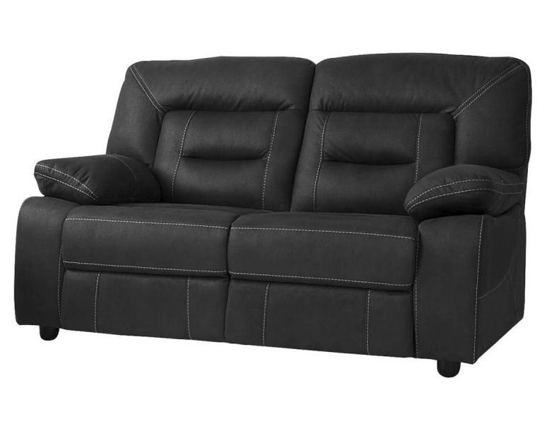 Canapé de relaxation manuel 2 places nubuck gris foncé Korsa - Photo n°1