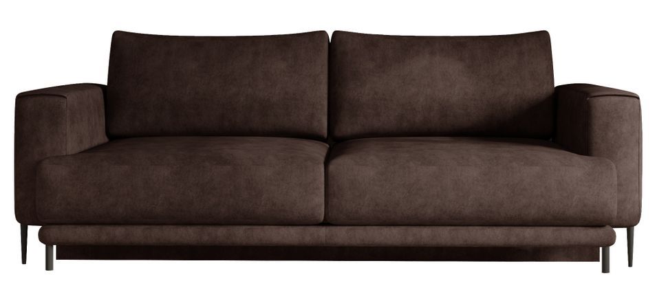 Canapé droit convertible 3 places DAVINA en tissu avec coffre et pieds en métal noir – 248 cm - Photo n°1