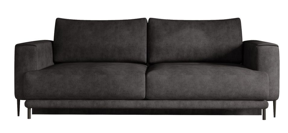 Canapé droit convertible 3 places DAVINA en tissu avec coffre et pieds en métal noir – 248 cm - Photo n°1