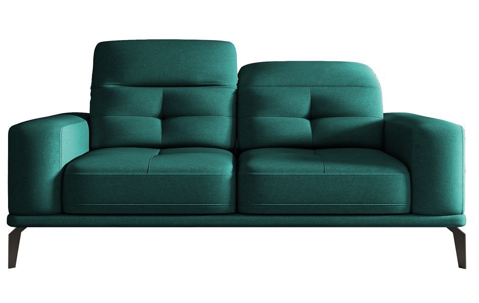 Canapé droit design 2/3 places doux vert foncé Torpille 195 cm - Photo n°1