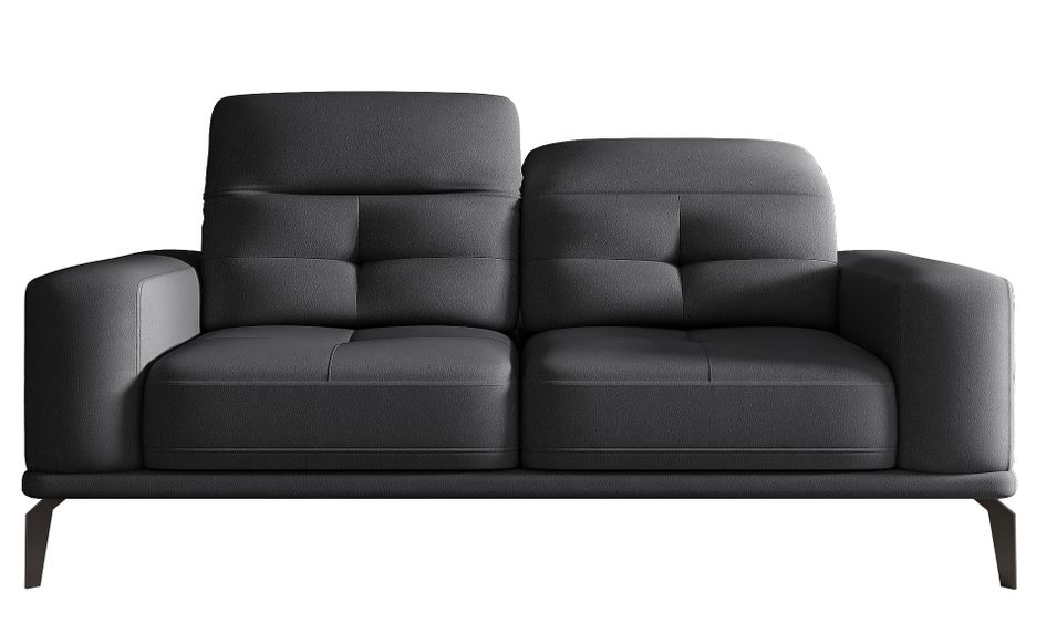 Canapé droit design 2/3 places tissu anthracite Torpille 195 cm - Photo n°1