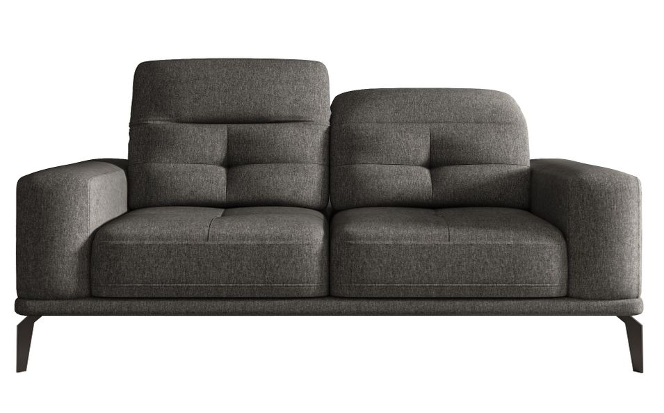Canapé droit design 2/3 places tissu chiné gris foncé Torpille 195 cm - Photo n°1