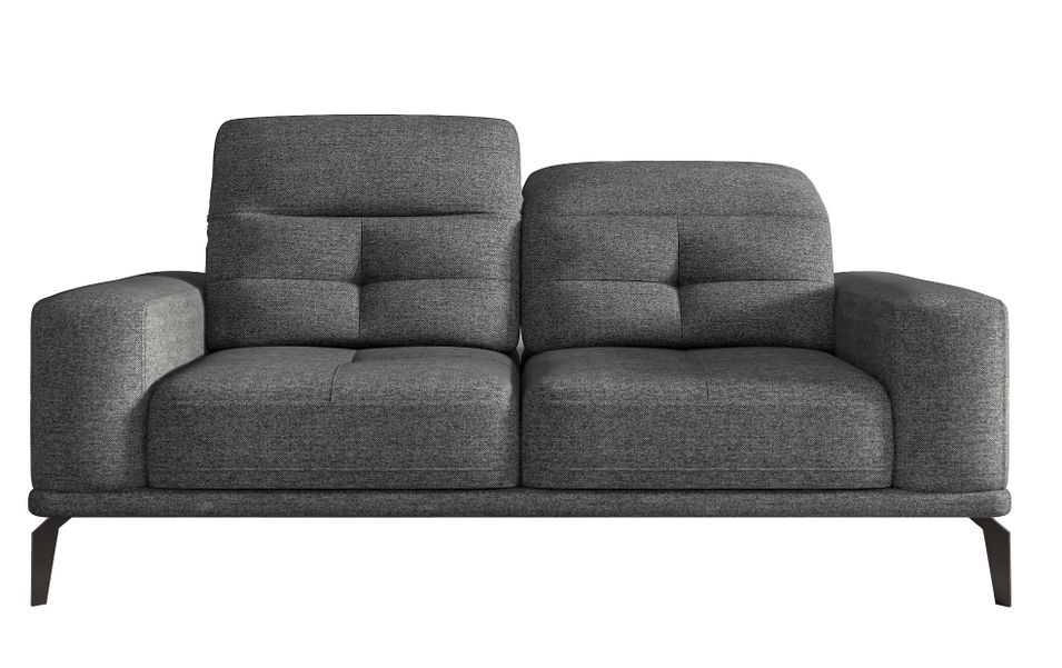 Canapé droit design 2/3 places tissu doux gris foncé Torpille 195 cm - Photo n°1