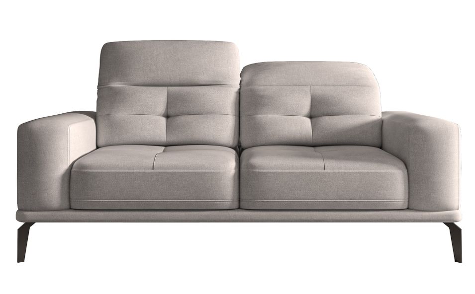 Canapé droit design 2/3 places tissu gris clair Torpille 195 cm - Photo n°1