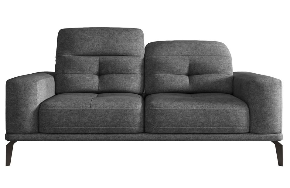 Canapé droit design 2/3 places tissu gris Torpille 195 cm - Photo n°1