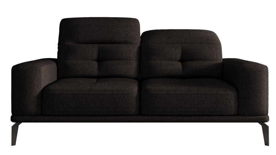 Canapé droit design 2/3 places tissu marron Torpille 195 cm - Photo n°1