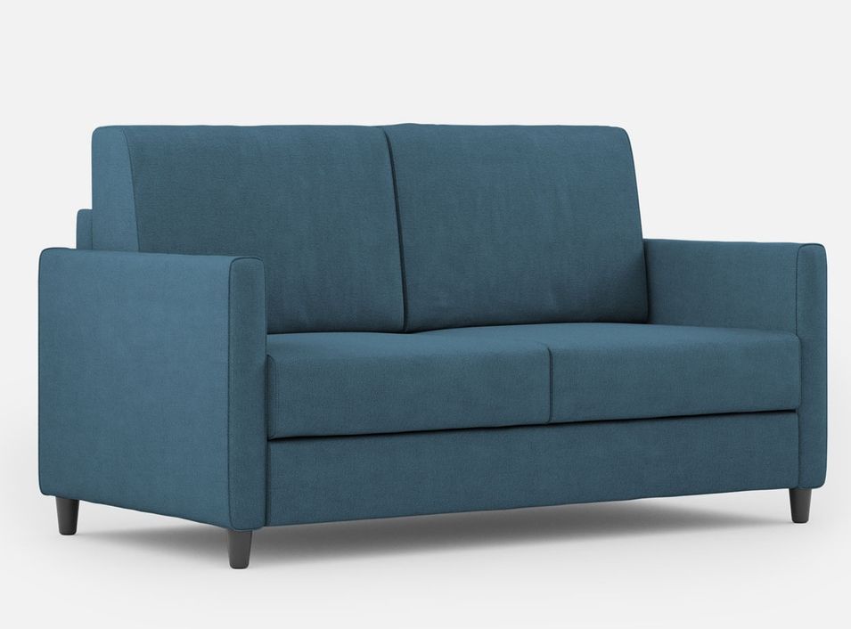 Canapé droit moderne italien tissu bleu Korane - 3 tailles - Photo n°1