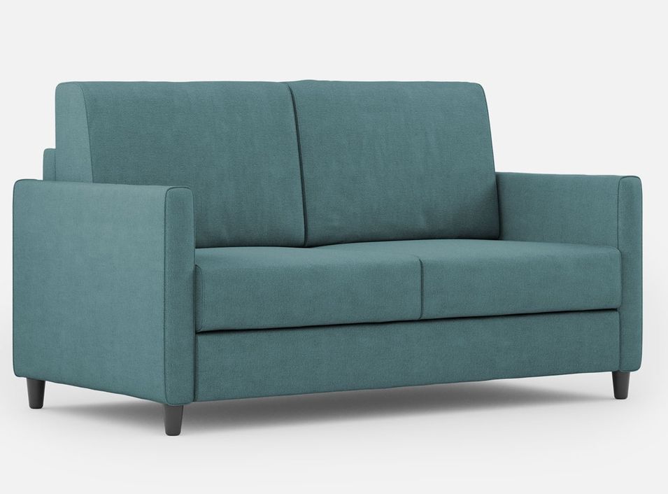 Canapé droit moderne italien tissu bleu pétrole Korane - 3 tailles - Photo n°1