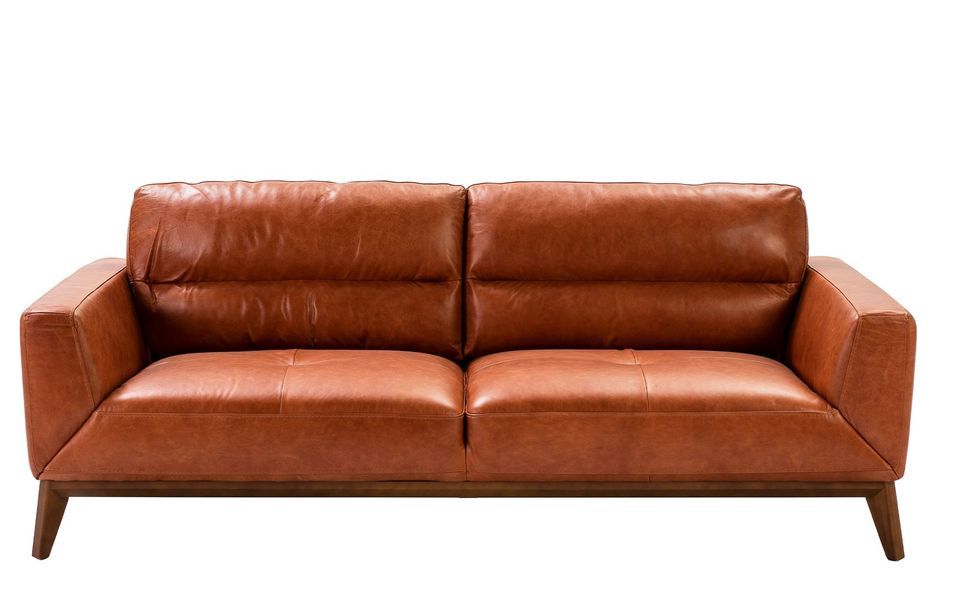 Canapé en cuir marron MURA – Élégance intemporelle, confort haut de gamme - Photo n°1