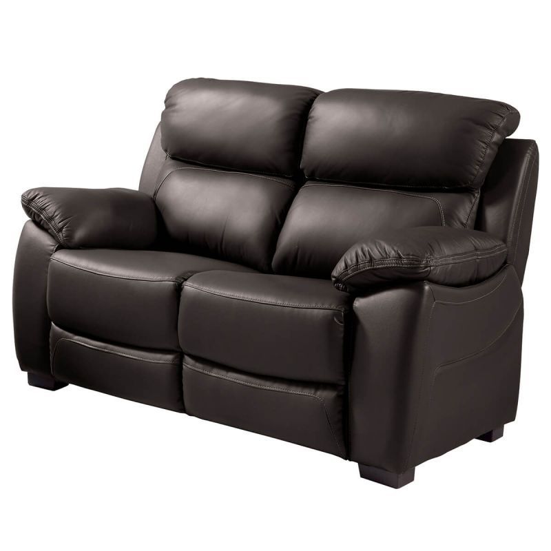 Canapé fixe 2 places cuir chocolat Valiza - Photo n°1