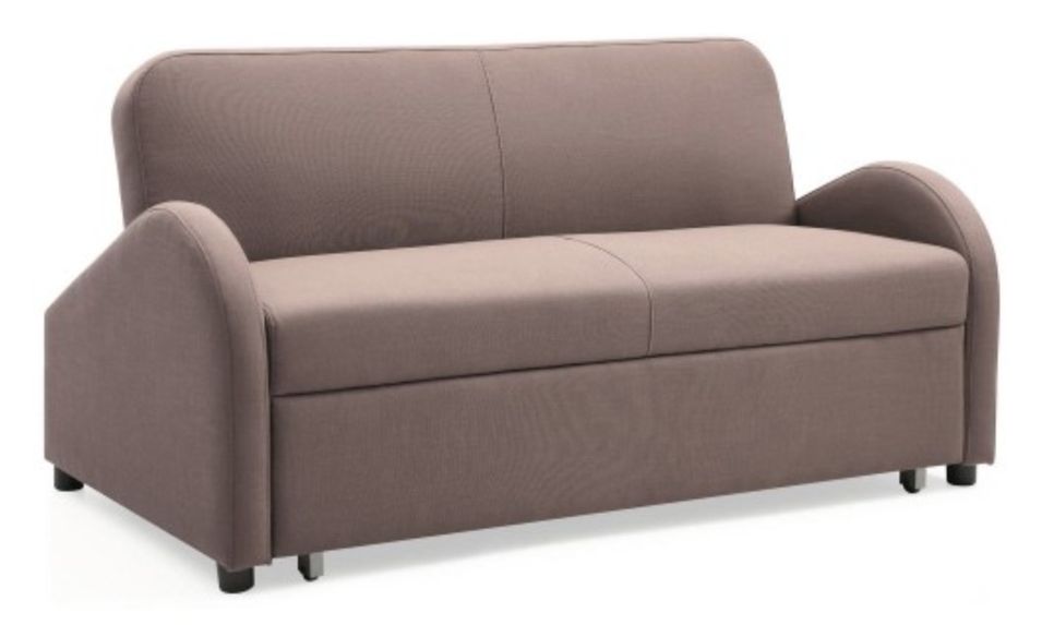 Canapé lit 3 places tissu marron Robby - Photo n°1