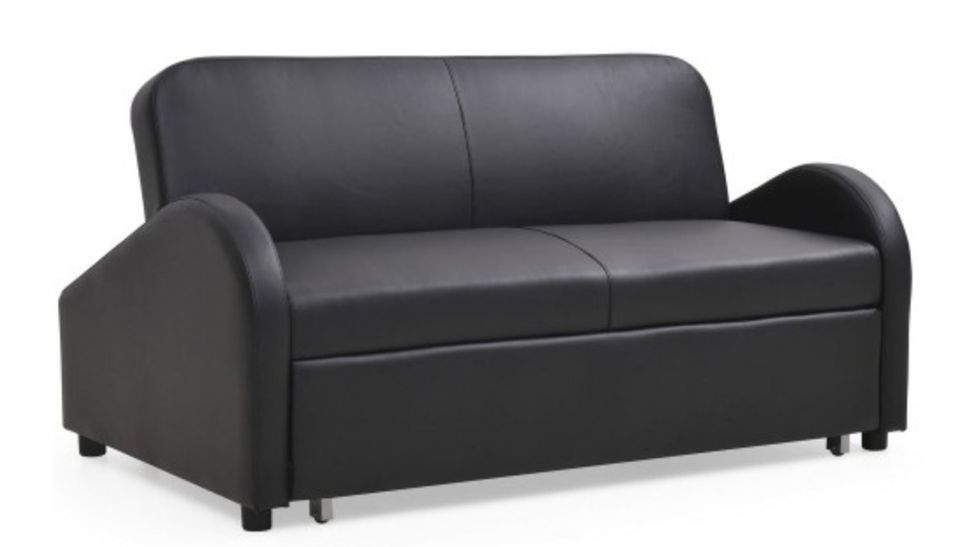 Canapé lit 3 places tissu noir Robby - Photo n°1