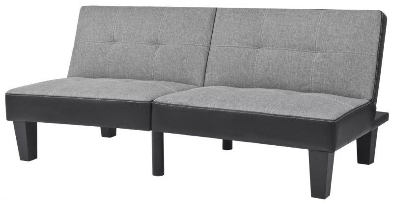 Canapé lit réglable tissu gris et noir Calvin - Photo n°1