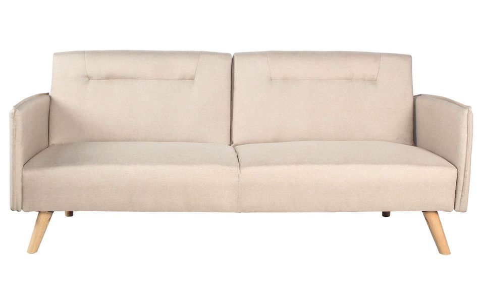 Canapé lit scandinave 3 places tissu beige Lovie - Photo n°1