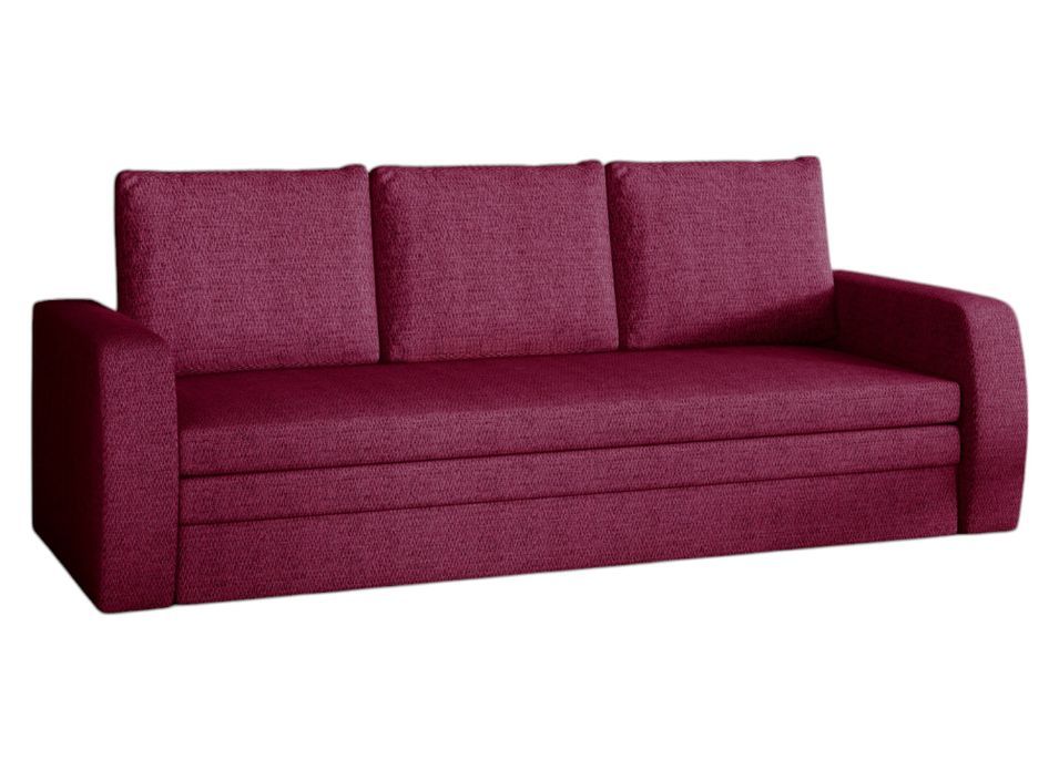 Canapé lit tissu franboise avec coffre de rangement Liverna 220 cm - Photo n°1