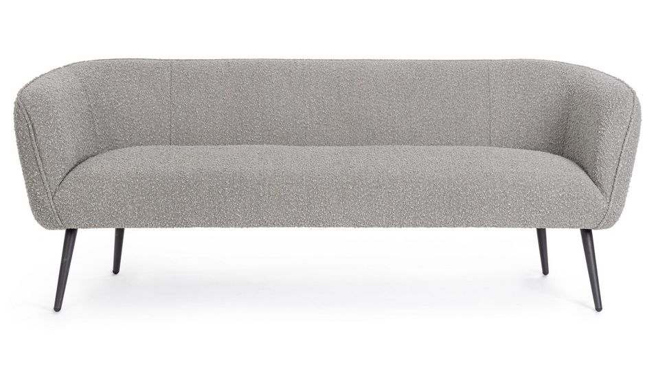 Canapé moderne 3 places KADOLE – Tissu bouclé doux & pieds en acier noir - Photo n°1